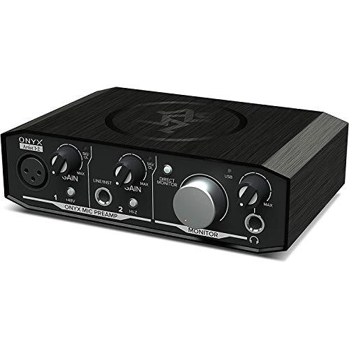 Mackie Onyx Artist 1-2 USB Audio Interface 2-in/2-out USB 2.0, 24-bit/192kHz, with 1 Onyx Mic Preamp and Zero-Latency Monitoring, and Software Included with Gravity Phone Holder PK4 Bundle Mackie Onyx Artist 1-2 USB Audio Interface 2-in/2-out USB 2.0, 24-bit/192kHz, with 1 Onyx Mic Preamp and Zero-Latency Monitoring, and Software Included with Gravity Phone Holder PK4 Bundle